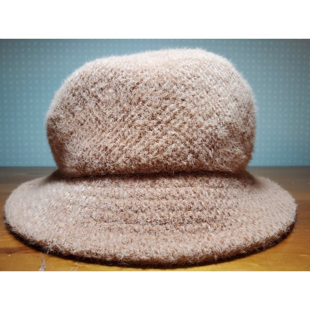 DAVID & YOUNG 1990's Women's Bucket Hat ANGORA Blend Camel Tan Brown OS
